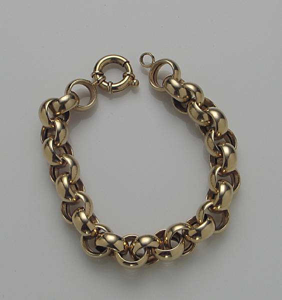 Appraisal: A k gold round link bracelet Italy weighing approximately gr