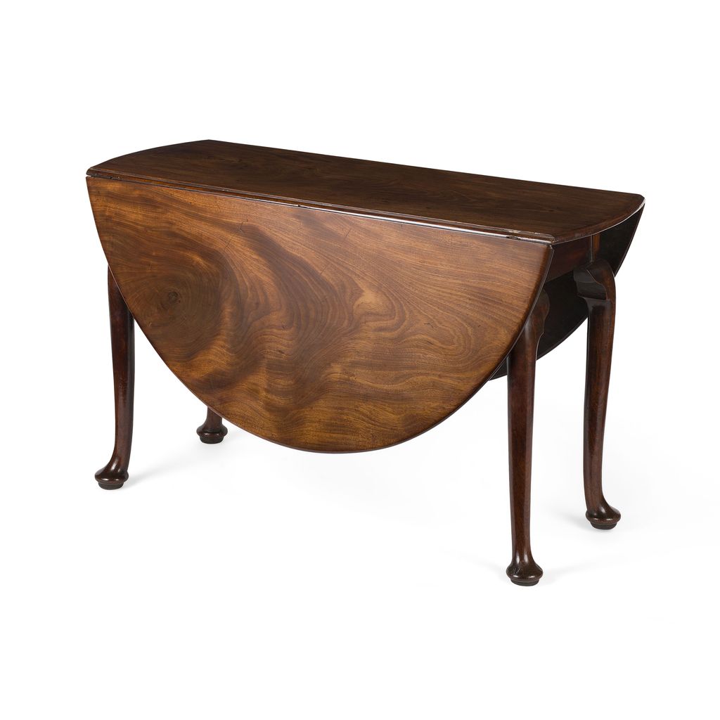 Appraisal: GOOD GEORGE II MAHOGANY DROP LEAF TABLE TH CENTURY the