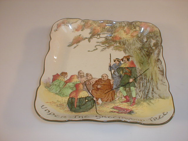 Appraisal: A Royal Doulton square dish Under the Greenwood Tree series