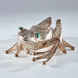 Appraisal: Cartier sterling and malachite frog Cartier sterling and malachite frog