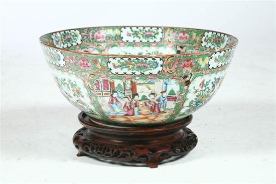 Appraisal: ROSE MEDALLION PUNCH BOWL China nd half- th century Mandarin