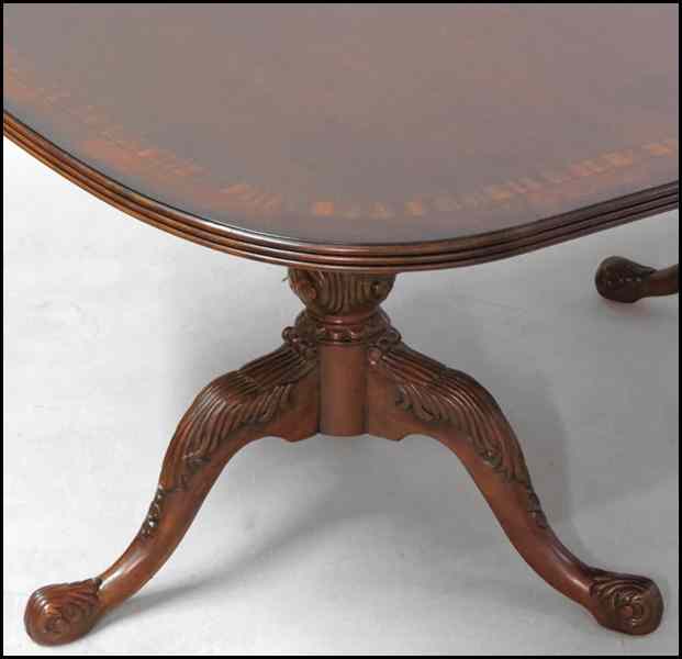 Appraisal: MAHOGANY DINING SUITE Comprising a banded dining table '' x