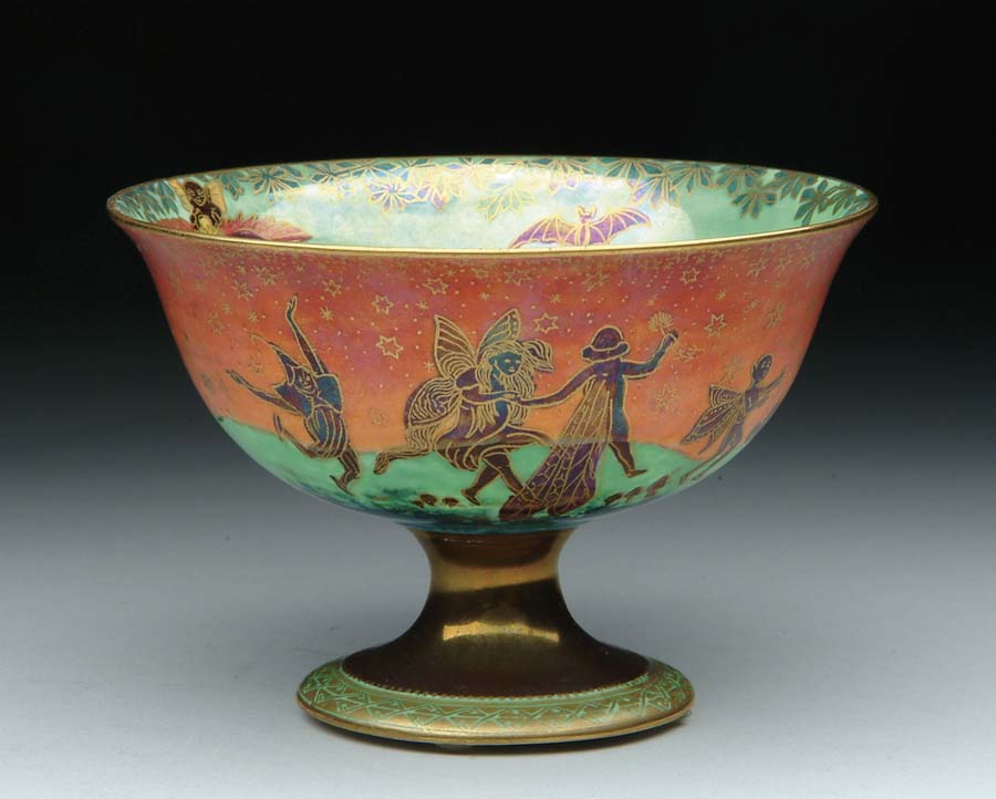 Appraisal: WEDGWOOD FAIRYLAND LUSTRE COMPOTE Outstanding Fairyland Lustre compote is decorated