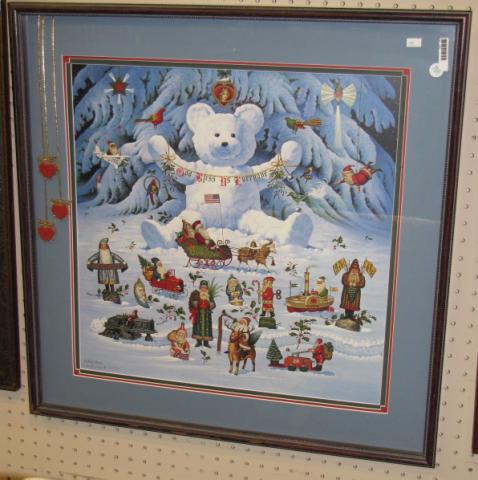 Appraisal: Charles Wysocki Limited Edition Print Christmas Collage of pencil signed