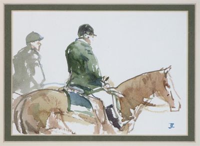 Appraisal: Tom Coates b Horse Rider Signed with initials Watercolour x