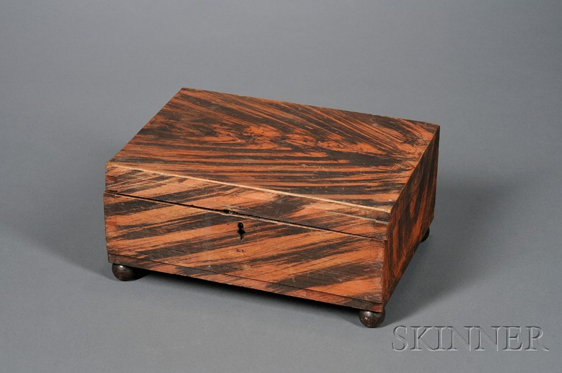 Appraisal: Grain-Painted Pine Box America early th century hinged lid on