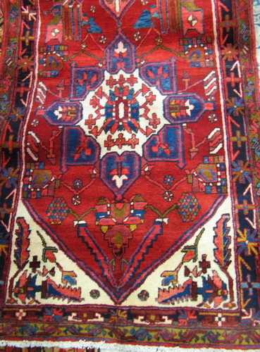 Appraisal: PERSIAN HALL CARPET Heriz district Azerbaijan province hand knotted with