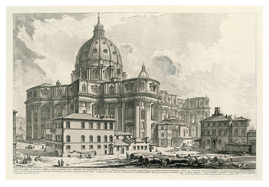 Appraisal: GIOVANNI B PIRANESI Veduta dell'Esterno della Gran Basilica di S