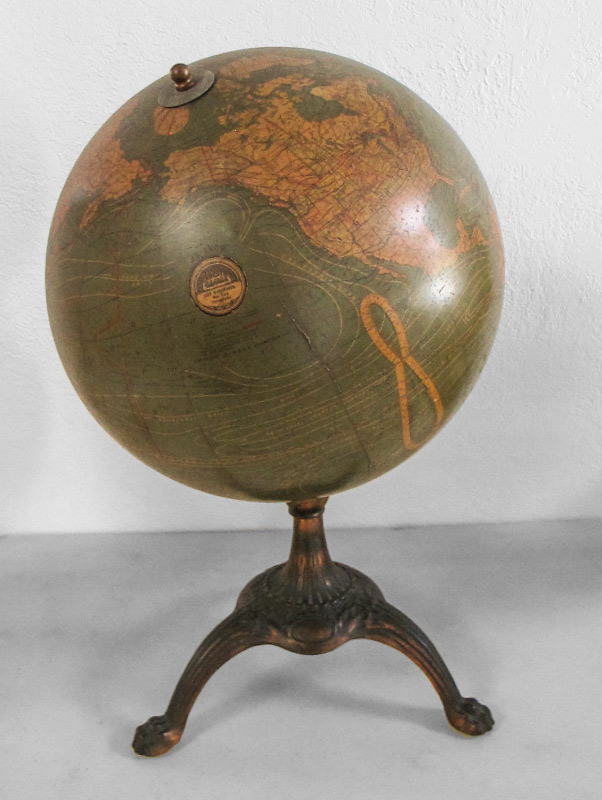 Appraisal: JOHNSTON '' TERRESTRIAL GLOBE ON STAND Retailed by John Wanamaker