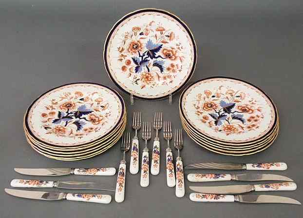 Appraisal: Twelve Royal Crown Derby plates dia seven knives and six