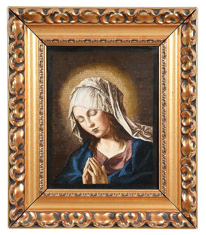 Appraisal: Lorenzo Cassio Micromosaic Plaque of Madonna Italian - Madonna at