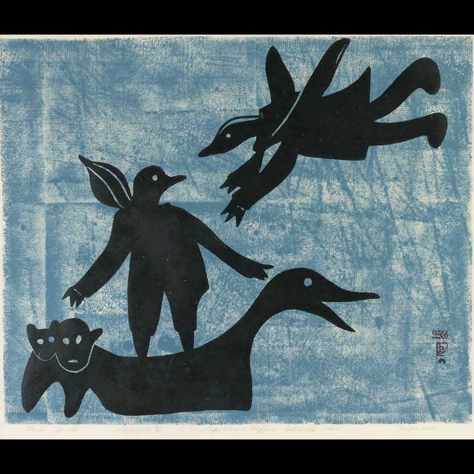 Appraisal: NAPATCHIE POOTOOGOOK - E - Cape Dorset BIRD SPIRITS stonecut