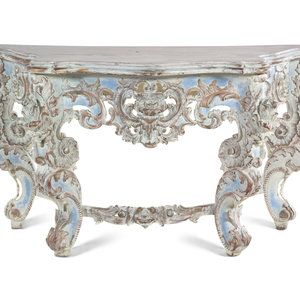 Appraisal: A Louis XV Style Gray and Blue-Painted Console Table th