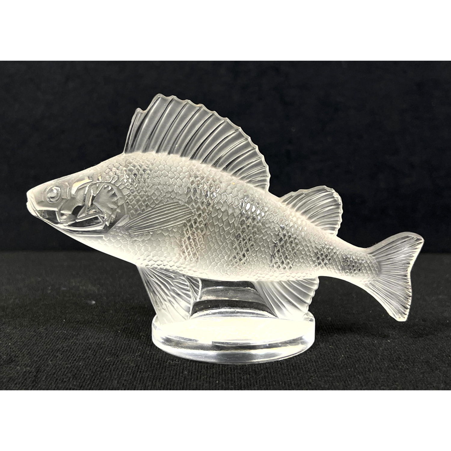 Appraisal: LALIQUE France Crystal Figural Fish Sculpture Engraved signature Dimensions H