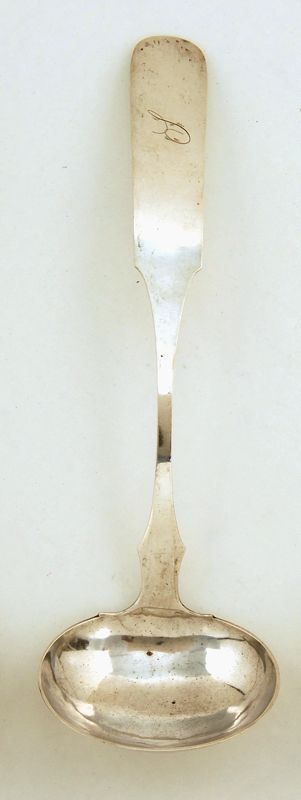 Appraisal: COIN SILVER SOUP LADLE Marked E K Foster Indianapolis Length