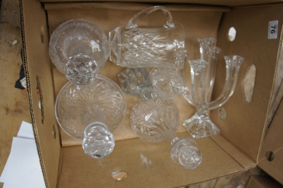 Appraisal: A collection of cut-glass decanters candlesticks etc