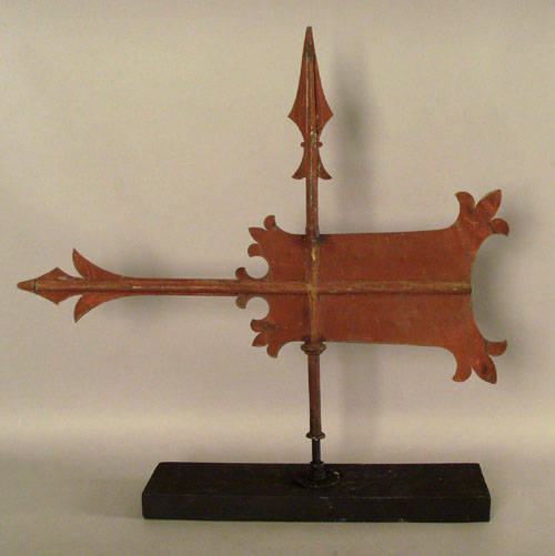 Appraisal: Tin and copper bannerette weathervane th c h x w