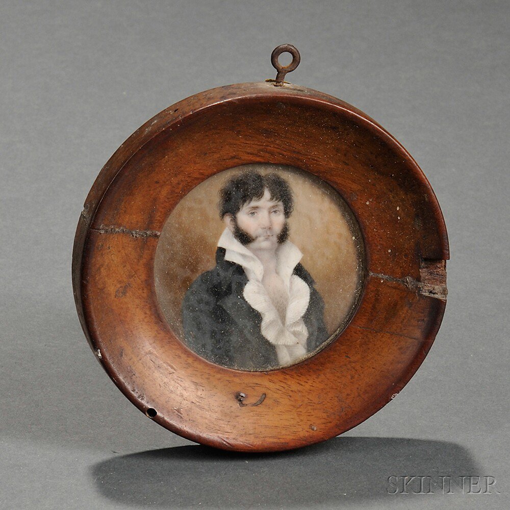 Appraisal: European School th Century Miniature Portrait of a Man Unsigned