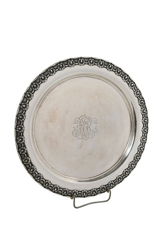 Appraisal: Tiffany Sterling Round Tray American - scroll and shell border