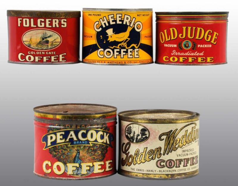 Appraisal: Lot of -Pound Coffee Tins Description Includes one for Cheerio