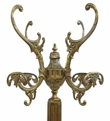 Appraisal: Italian gilt metal standing hall tree th c four foliate