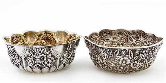 Appraisal: Whiting sterling repousse-chased centerbowls New York circa shell floral and