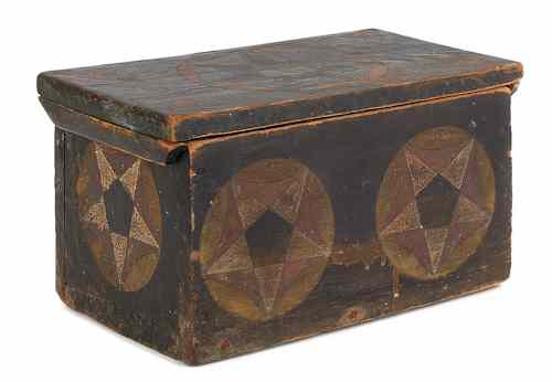 Appraisal: New England painted pine sailor's storage box ca with a