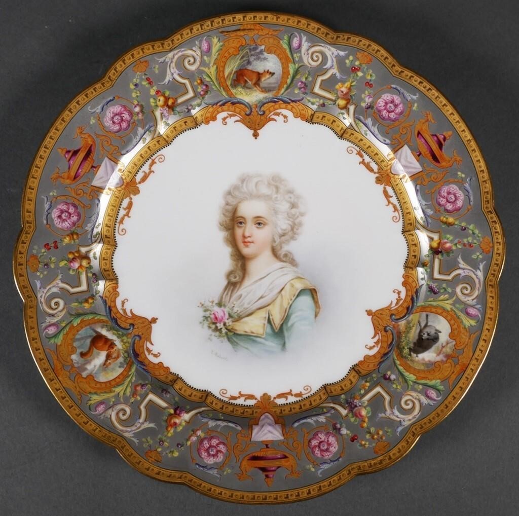 Appraisal: Sevres portrait plate of Madame Elizabeth Signed I Robert Plate