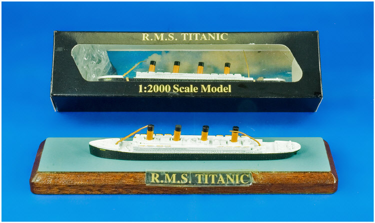 Appraisal: Precision Scale Models Of RMS Titanic in a cardboard box