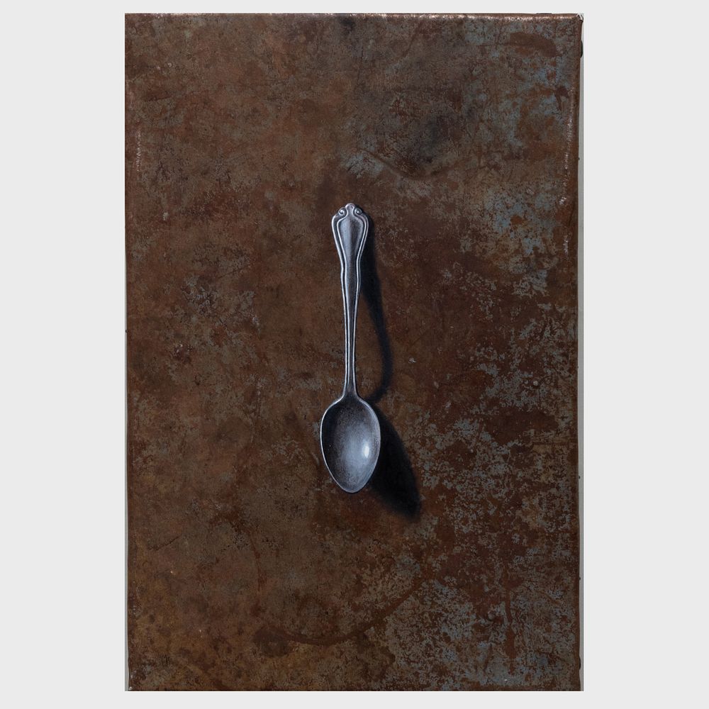 Appraisal: Michael Fitts Spoon Oil on reclaimed metal signed 'Michael Fitts'