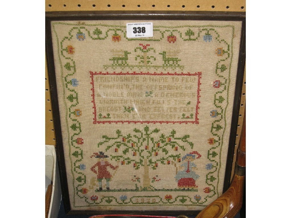 Appraisal: Framed sampler