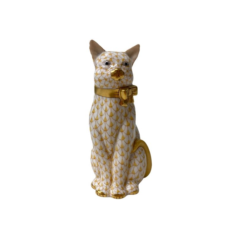 Appraisal: Herend Hand Painted Porcelain Cat Herend Hand Painted Porcelain Cat