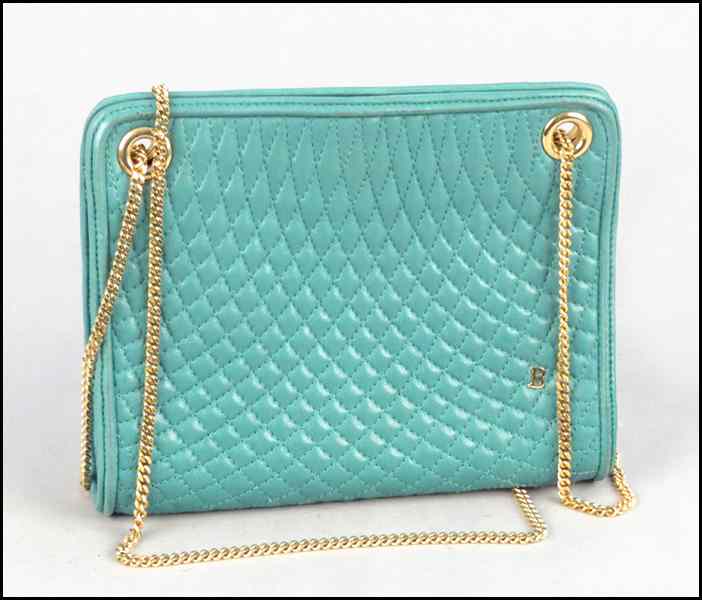 Appraisal: BALLLY TEAL LEATHER SHOULDER BAG H '' W '' D