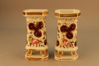 Appraisal: Antique Pair of Petite Jacob Vases Antique Pair of Petite