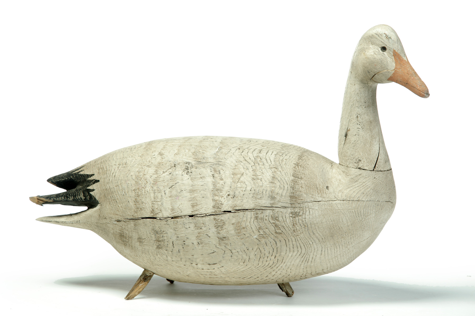 Appraisal: AMERICAN DECOY Twentieth century Life size carved goose with original