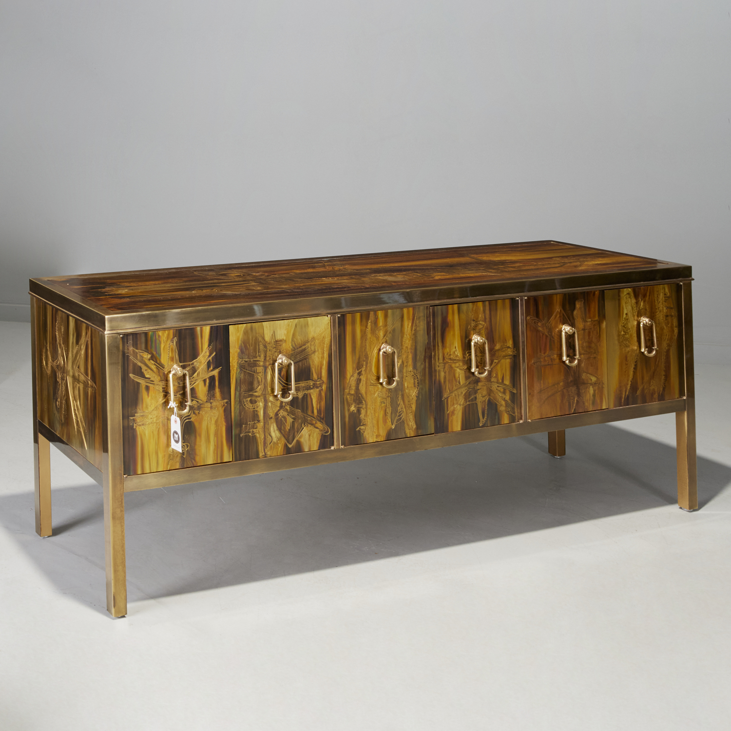 Appraisal: BERNHARD ROHNE FOR MASTERCRAFT BRONZE SIDEBOARD c s USA bronze