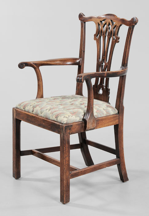 Appraisal: Historic North Carolina British Armchair probably British th century pierced