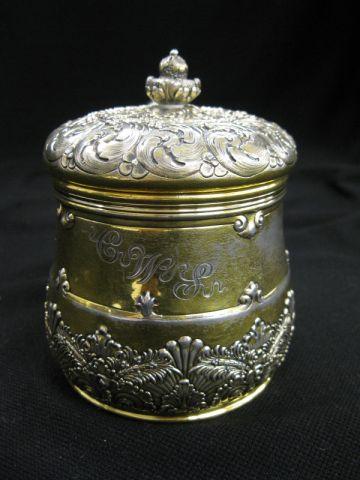 Appraisal: Tiffany Sterling Silver Box circa with elaborate design and gold