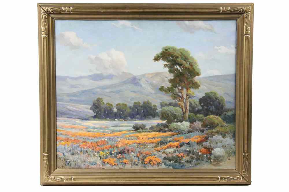 Appraisal: OOC - California Poppies and Mountains by Angel de Service