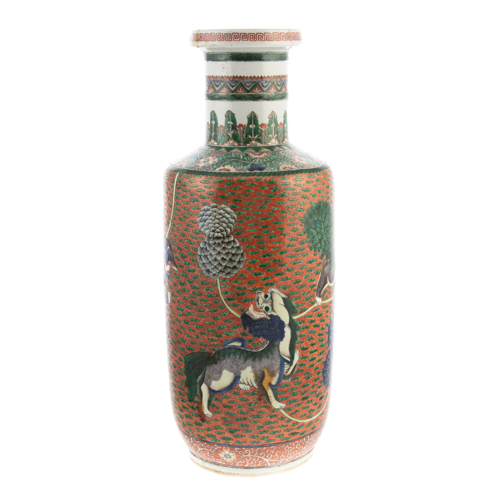 Appraisal: CHINESE FAMILLE VERTE VASE Kang Xi Period circa - baluster