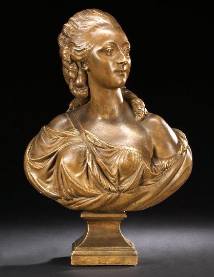 Appraisal: After Augustin Pajou French - patinated plaster bust of Madame