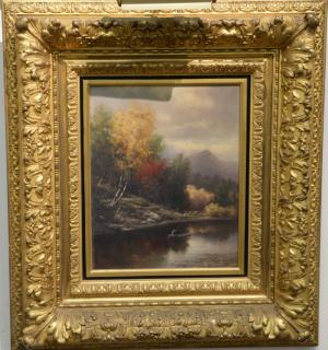 Appraisal: Oil on canvas Morris Mountain Ausable River Above Philps Bridge