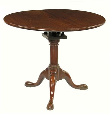 Appraisal: A George III mahogany tripod table the circular tilt top