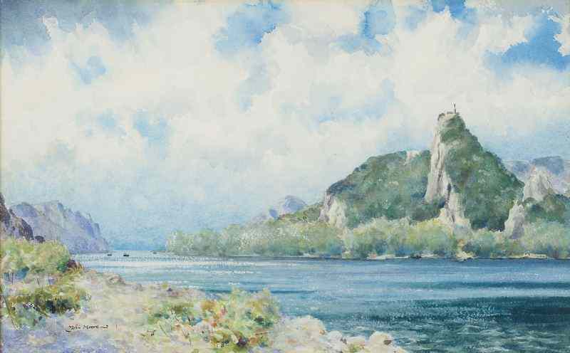 Appraisal: John Moore Br th century French Scene''The Donzere narrows and