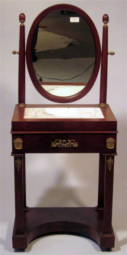 Appraisal: French Empire style mahogany and bronze mounted marble top wash