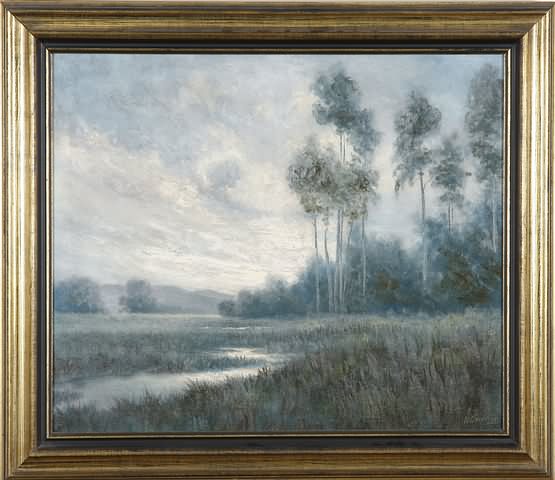 Appraisal: Landscape with marshes oil on canvas x SLR L Griffith