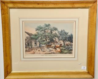 Appraisal: Nathaniel Currier - The Old Homestead colored lithograph marked lower