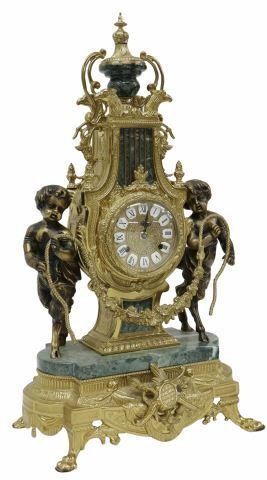 Appraisal: Louis XVI style gilt metal mantel clock th c urn-form