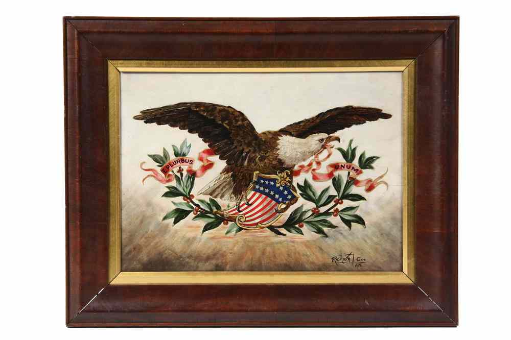 Appraisal: OOP - Patriotic American Iconography of Eagle Clutching Stars Stripes