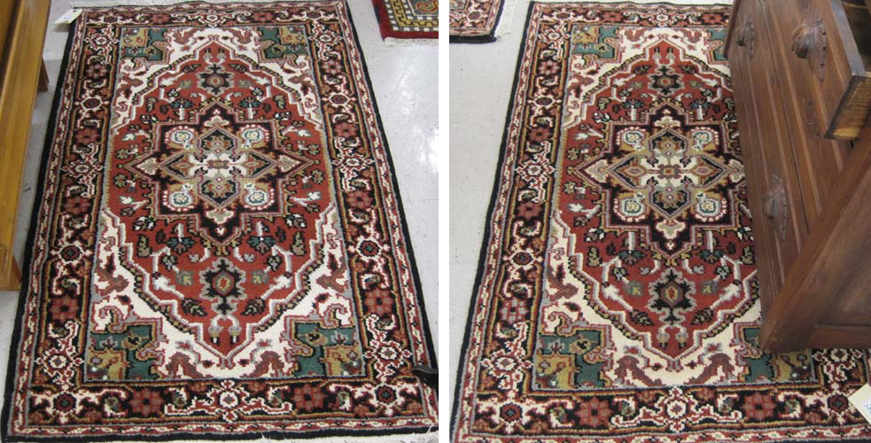 Appraisal: A PAIR OF HAND KNOTTED ORIENTAL AREA RUGS Indo-Persians floral